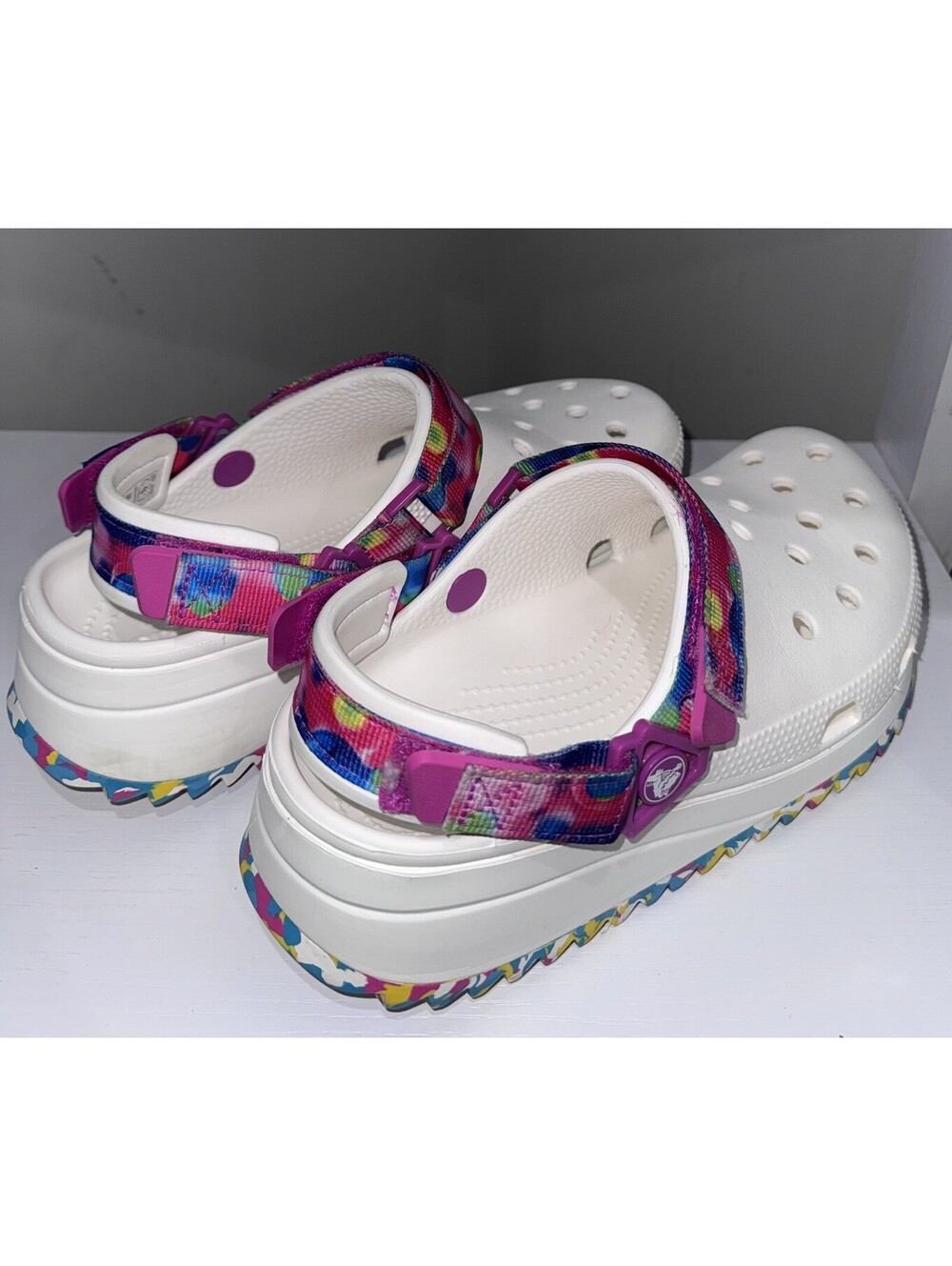 Crocs Classic Hiker Solarized Clog Women 7 Men 5 Platform Tie Dye 207990-94S EUC - Picture 4 of 9